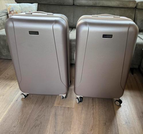 2 Reis koffer CarryOn Skyhopper 4 Wiel Trolley 78 champagne, Sieraden, Tassen en Uiterlijk, Koffers, Zo goed als nieuw, Hard kunststof