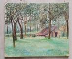 1940 - Boslandschap met schaapskooi - Lente - Landschap, Ophalen of Verzenden