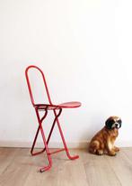 Rode vintage klapstoel, Dafne -Thema - Italy. Retro design, Retro, italiaans, design, rood, vintage, Metaal, Gebruikt, Eén