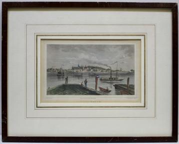 Zicht op IJsselmonde, gravure