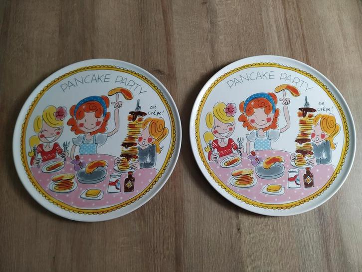 Blond Amsterdam Pannenkoeken Borden - Set van 2, Huis en Inrichting, Keuken | Servies, Nieuw, Bord(en), Blond Amsterdam, Aardewerk