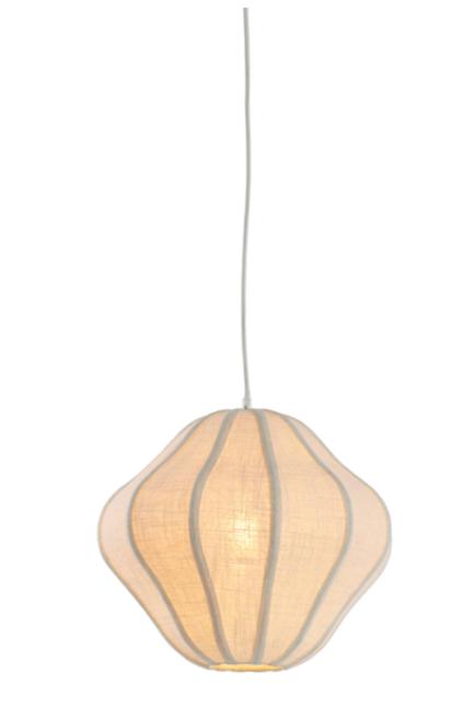 Hanglamp Ø38,5x32 cm SUKAU linnen crème, Ophalen, Nieuw, Stof, Minder dan 50 cm