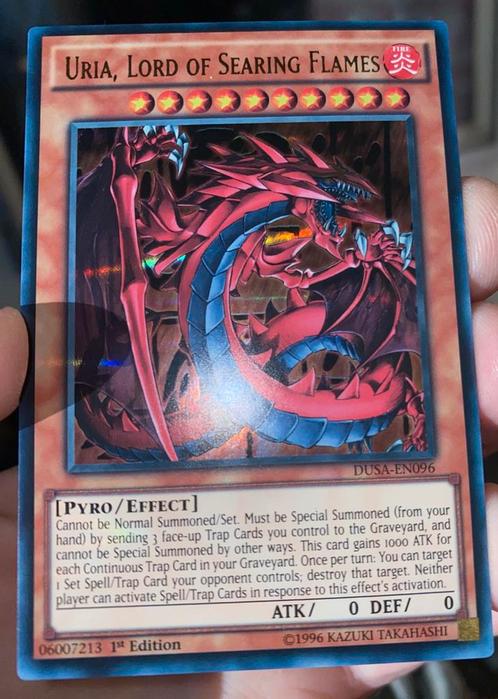 Yu-Gi-Oh! Uria, Lord of Searing Flames 🔥 DUSA 1st Ed M/NM !, Hobby en Vrije tijd, Verzamelkaartspellen | Yu-gi-Oh!, Zo goed als nieuw