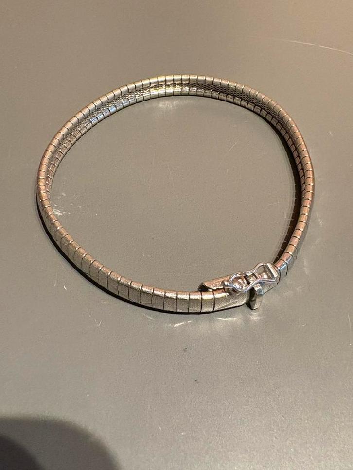 Vintage zilveren armband (885 zilver)– flexibele blokschakel, Sieraden, Tassen en Uiterlijk, Armbanden, Zo goed als nieuw, Zilver