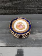 6 Kobaltblauwe porseleinen bordjes, merk Rehausse Main., Antiek en Kunst, Ophalen of Verzenden