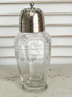 Antiek kristal geslepen suikerstrooier verzilverde dop EPNS, Antiek en Kunst, Ophalen