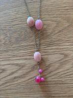 Zilveren ketting met Rozenkwarts, Sieraden, Tassen en Uiterlijk, Kettingen, Verzenden, Nieuw, Roze, Met edelsteen