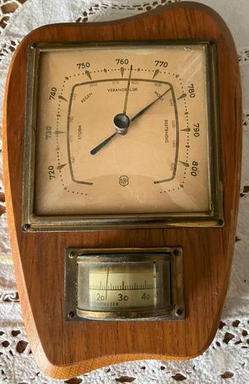 Vintage deense SBF barometer en thermometer beschikbaar voor biedingen