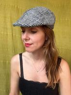 Flatcap / franse pet / patroon / grijs / maat 58 / unisex, Flatcap, Ophalen of Verzenden, Pet, Hippiegalorevintage@gmail.com