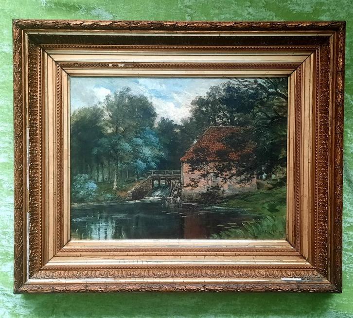 Noordmolen Twickel  Twenthe  J.H. Coster 1890, Antiek en Kunst, Kunst | Schilderijen | Klassiek, Ophalen