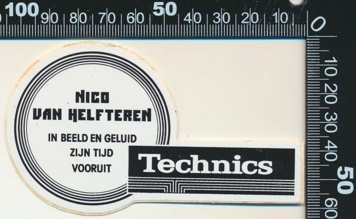 Sticker: Nico van Helfteren - Technics, Verzamelen, Stickers, Zo goed als nieuw, Bedrijf of Vereniging, Ophalen of Verzenden