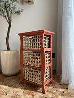 Rustiek kastje | terracotta & rotan | boho look, 1 of 2 laden, Nieuw, Ophalen of Verzenden, Minder dan 100 cm
