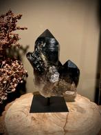 Rookkwarts cluster op stalen voet, Ophalen of Verzenden, Mineraal