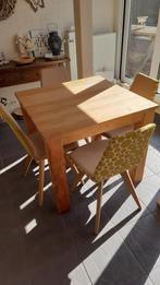 4 eettafelstoelen + eettafel, Huis en Inrichting, Stoelen, Ophalen, Hout, Gebruikt, Overige kleuren