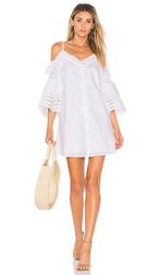 NWT Parker Keegan Cold Shoulder Mini Dress Revolve White Siz, Nieuw, Parker, Ophalen of Verzenden, Wit