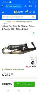 Tecnigas rs 2 uitlaat 125/180cc, Ophalen of Verzenden, Zo goed als nieuw, Uitlaat, Piaggio