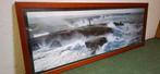 Foto met lijst De kracht van de zee 99x38 cm., Ophalen of Verzenden, Zo goed als nieuw, Foto of Poster, Minder dan 50 cm