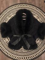 Echt bont Racoon poncho - One Size, Kleding | Dames, Ophalen of Verzenden, Zo goed als nieuw, Zwart