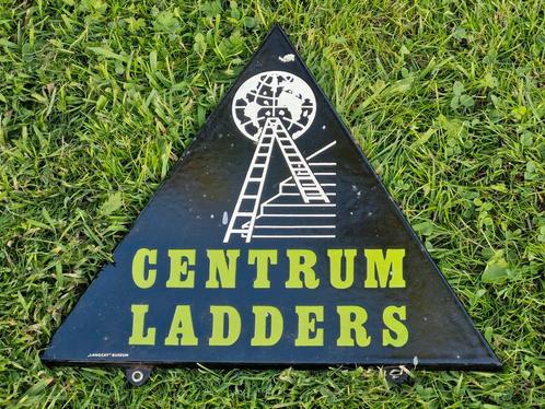 Centrum ladders - "Langcat" Bussum - Emaille bordje, Verzamelen, Merken en Reclamevoorwerpen, Zo goed als nieuw, Reclamebord, Ophalen of Verzenden