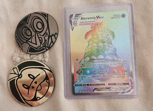 Pokemon Kaart Alcremie VMax Rainbow + 2 munten, Hobby en Vrije tijd, Verzamelkaartspellen | Pokémon, Nieuw, Losse kaart, Ophalen of Verzenden