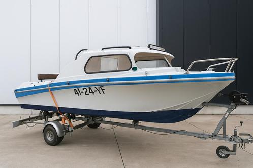 Jeanneau seabird 1980 + trailer, Watersport en Boten, Motorboten en Motorjachten, Gebruikt, Polyester, Tot 6 meter, Benzine, Buitenboordmotor