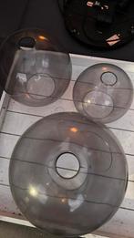 Hanglamp Bram set van 3, Huis en Inrichting, Lampen | Hanglampen, Ophalen, Gebruikt, Glas, Minder dan 50 cm