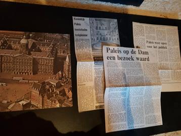 Oude brochure en knipsels A'dam Paleis op de Dam Jaren 70
 beschikbaar voor biedingen