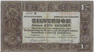 1 gulden 1920 'Zilverbon' Fraai (zeldzaam type!) beschikbaar voor biedingen