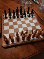 Klassiek, antiek SCHAAK-en DAM-SPEL met 2 zijdig speelbord, Ophalen of Verzenden