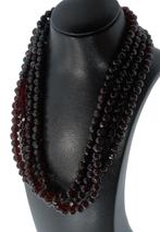 Granaat antieke ketting fraai 14k gouden slot dames vintage, Ophalen of Verzenden, Goud, Ketting, Met edelsteen