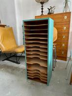 Antieke houten archiefkast, vintage organizer, schappenkast, Ophalen of Verzenden