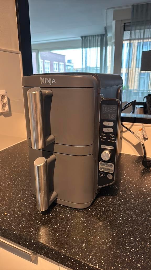 Ninja Double Stack Airfryer XXL - 9.5 Liter, Witgoed en Apparatuur, Airfryers, Zo goed als nieuw, Airfryer XXL, 1500 gram of meer