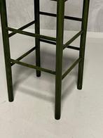 Jaren 70 kruk vintage barkruk groen kookeilandkruk bar stool, Ophalen, Gebruikt, Met voetsteun, 60 tot 90 cm