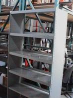 Metalen/houten  archief, magazijn legbord stelling.
