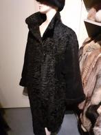 Gitzwarte RUSSISCHE lange echte bontjas bont jas  4XL, Ophalen of Verzenden, Zo goed als nieuw, Maat 46/48 (XL) of groter, Zwart