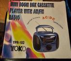 Nieuwe Yoko Mini Boombox Cassette Speler met AM/FM Radio, Yoko, Nieuw, Z, Ophalen of Verzenden