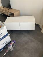 Wit tv meubel met zwarte pootjes, Huis en Inrichting, Kasten | Televisiemeubels, Ophalen, Gebruikt, 100 tot 150 cm, Minder dan 100 cm