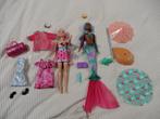 Barbie zeemeermin en strand barbie met parasol Mattel, Verzenden, Zo goed als nieuw, Barbie