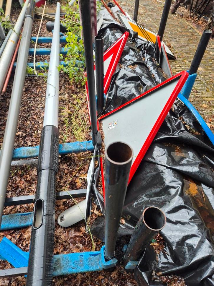 Div Lantaarnpaal lichtmast aluminium staal 350cm + meer NW, Huis en Inrichting, Lampen | Overige, Nieuw, Ophalen