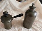 Set van 2 antieke tinnen potten rond jaar1900, Antiek en Kunst, Antiek | Tin, Ophalen