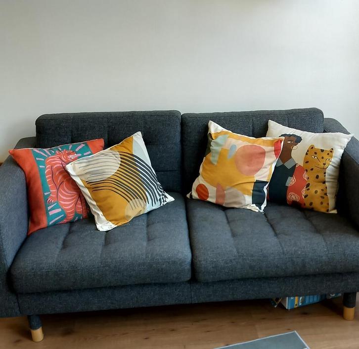 IKEA Landskrona 2-zit bank – Grijs, Huis en Inrichting, Banken | Bankstellen, Gebruikt, Rechte bank, Tweepersoons, 150 tot 200 cm
