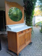 Antieke wastafel badkamermeubel kaptafel marmer blad ei, Antiek en Kunst, Antiek | Meubels | Kasten, Ophalen of Verzenden