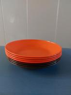 Vintage Mepal diepe borden d202 oranje/bruin, Caravans en Kamperen, Ophalen of Verzenden, Gebruikt