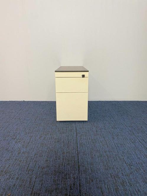 Ladeblok Ahrend, wit, bruin eiken topblad, Huis en Inrichting, Kasten | Ladekasten, Gebruikt, Minder dan 100 cm, Minder dan 50 cm
