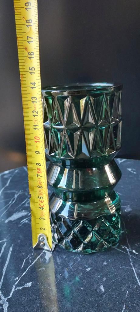 Light&Living Vaasje Verdikt Glas Royal/Emerald Green, Huis en Inrichting, Woonaccessoires | Vazen, Ophalen of Verzenden