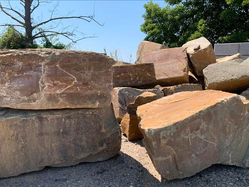 Massieve muurblokken natuursteen stapelstenen wandelementen, Tuin en Terras, Grind, Keien en Split, Nieuw, Kei, Multi, Zandsteen