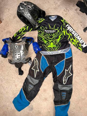 Junior cross set, alpinestars, Kawasaki, Dragon, HJC beschikbaar voor biedingen