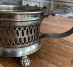 THEELICHT VERZILVERT RECHAUD VERZILVERDE WARMHOUDPLAATJE, Ophalen of Verzenden