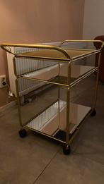 Prachtige goude trolley - koffie - drank kar, Huis en Inrichting, Tafels | Sidetables, Ophalen, 50 tot 100 cm, Nieuw, 25 tot 50 cm