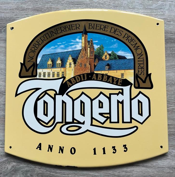 Emaille Bord Tongerlo Abdij Bier Vintage Reclamebord Bar Dec, Verzamelen, Merken en Reclamevoorwerpen, Gebruikt, Reclamebord, Ophalen of Verzenden
